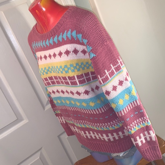 VINTAGE Knit Kawaii Peruvian Oversized Sweater - Picture 5 of 11